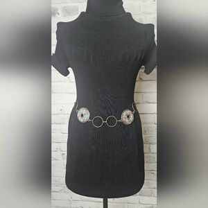 Medallion Stones Bohemian Hip Chain Belt Metal Antique Bronze